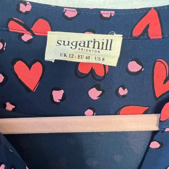 Heart Print Navy Dress - Picture 2 of 4